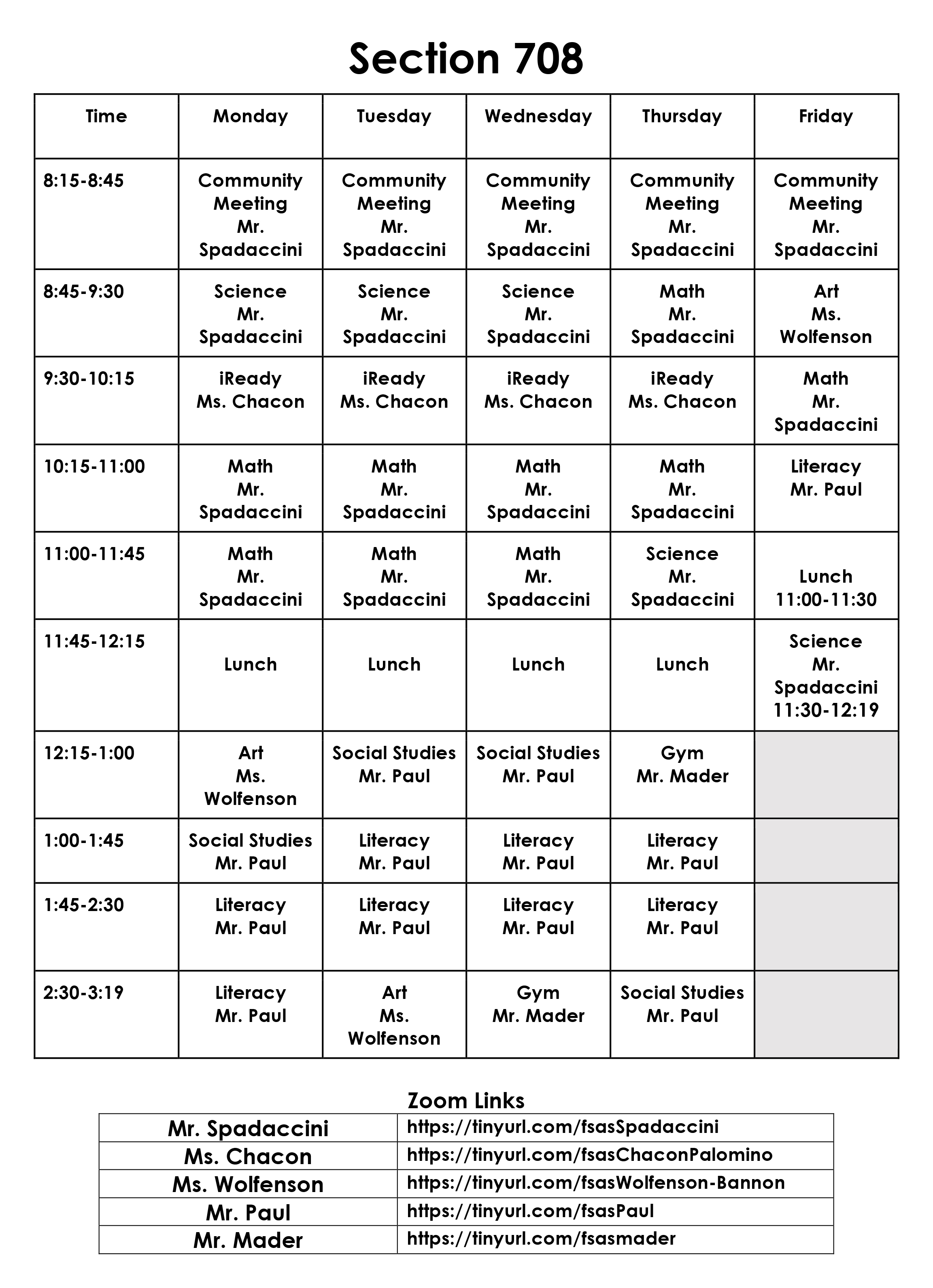 7th Grade Rosters – Feltonville Arts & Sciences